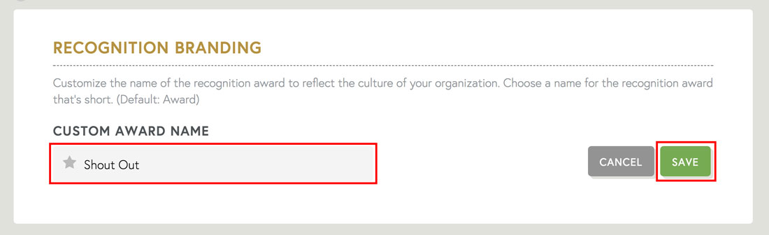 customize your employee recognition name