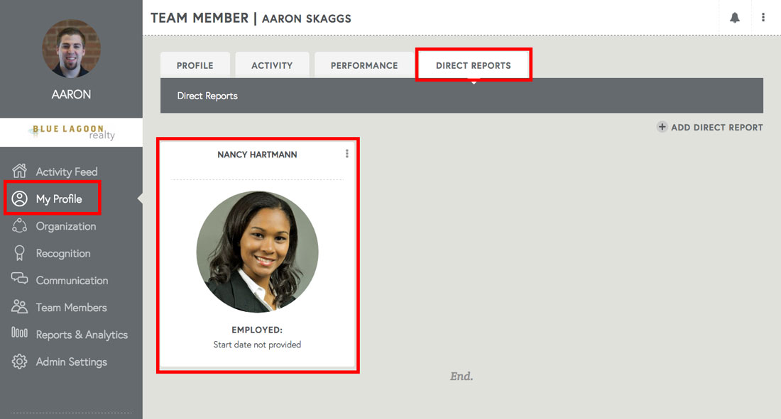 free employee review software manager view of employee performance profile