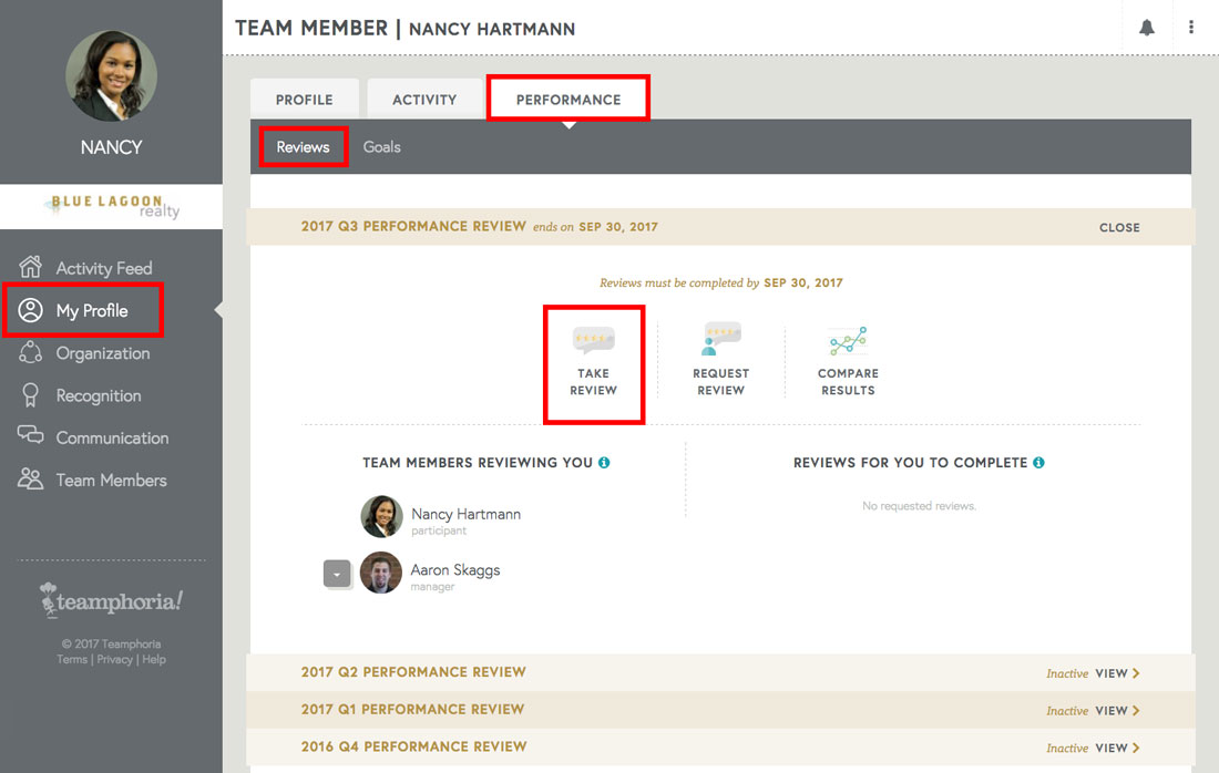 free employee review software employee profile