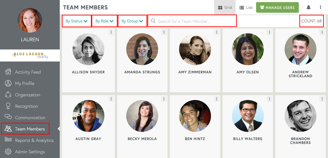 employee directory on employee engagement software