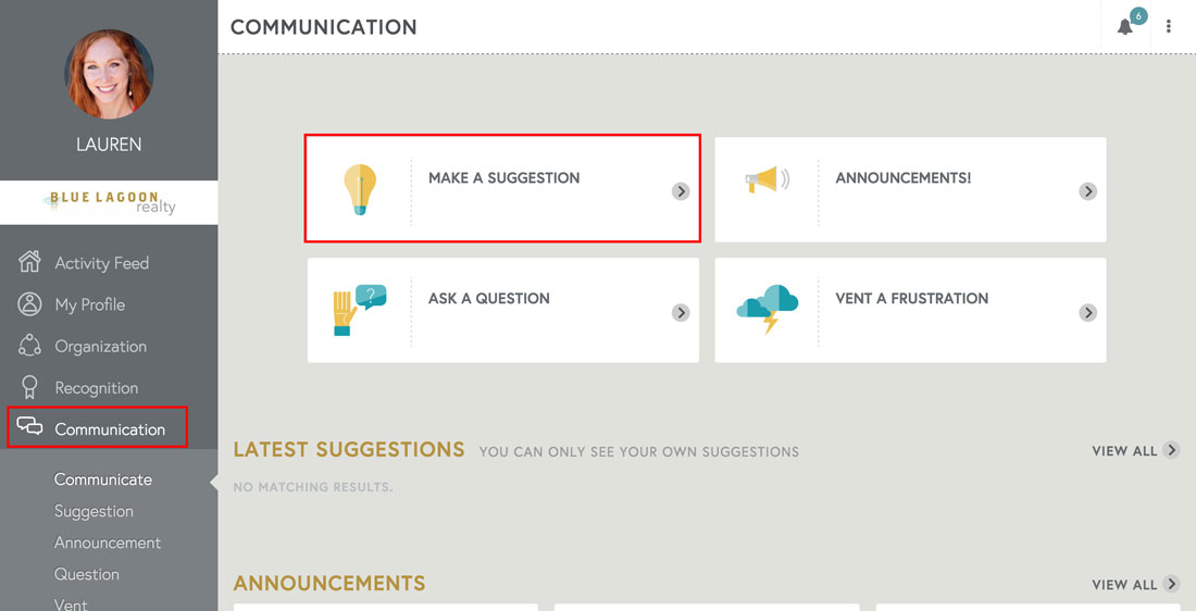 employee communication suggestion submission