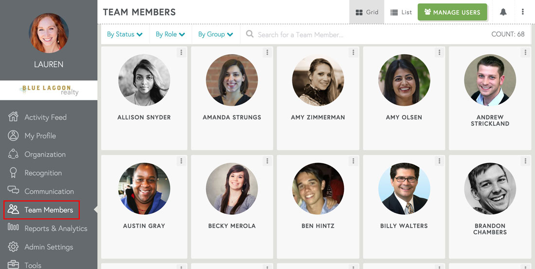employee page on employee engagement platform to reset employee password
