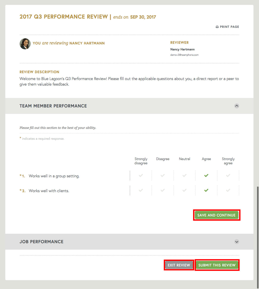 employee review on free employee review software