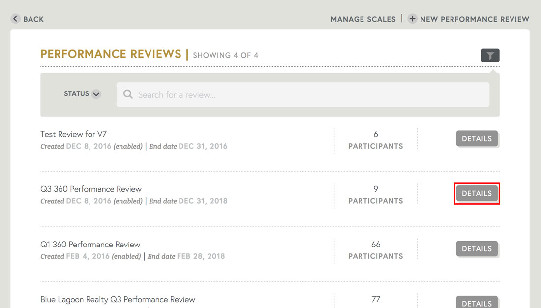 free employee review software details page for HR admin