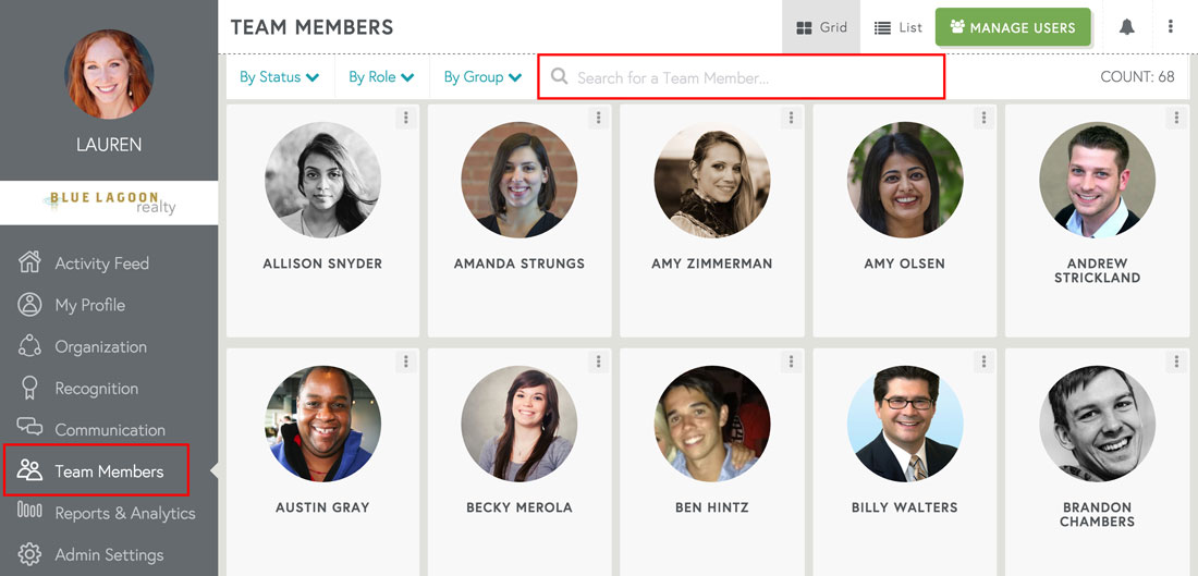 employee search on employee engagement platform
