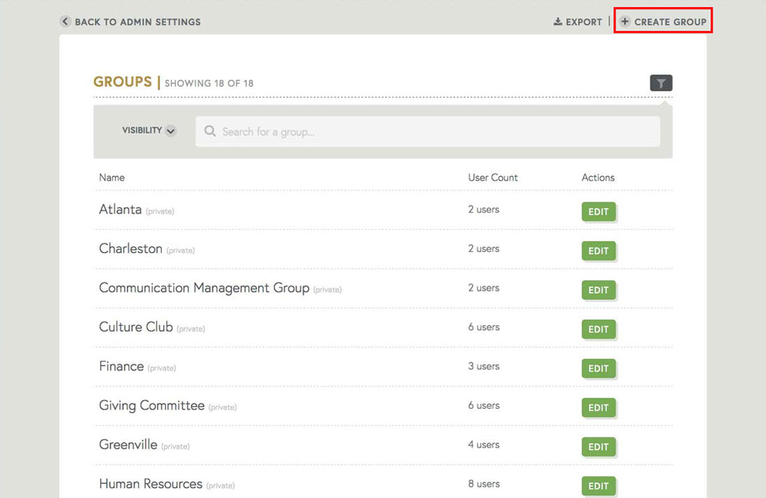 creating a new employee communication group